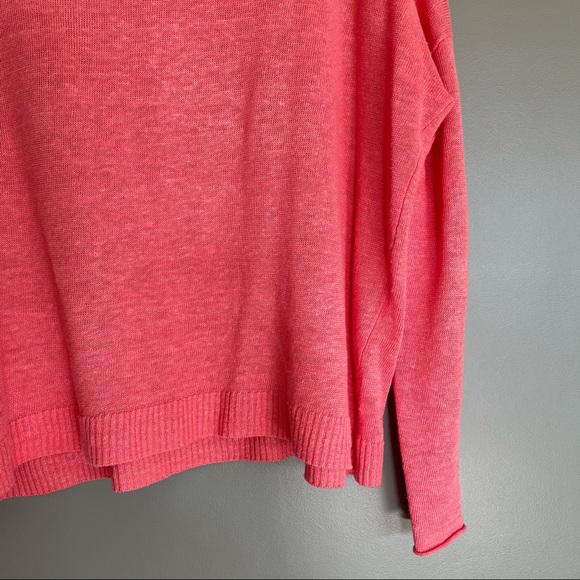 Eileen Fisher Organic Linen Stretch Box Top Coral - Picture 10 of 12